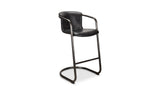 Freeman Barstool Onyx Black Leather - Set Of Two
