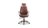 Executive Office Chair Dark Brown Leather