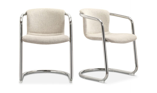 Freeman Chrome Frame Dining Chair Blended Cream - Set Of Two
