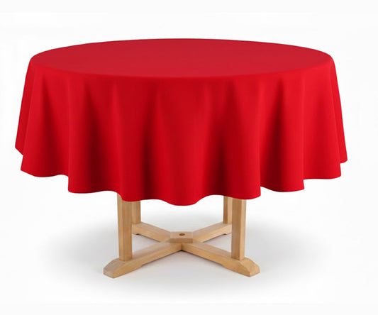 Cotton Red  Round Tablecloth