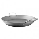 Mauviel M'STEEL Black Carbon Steel Paella Pan With Iron Handles