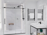 Heavy Rainfall Stainless Steel Shower Bar with Hand Sprayer in Matte Black