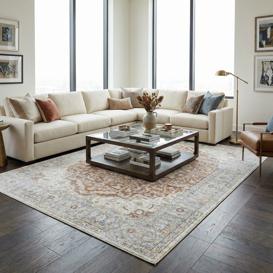 Emke Flat Pile Washable Rug - Clearance