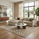 Leryn Brown Checkered Plush Rug