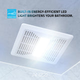 Spring Series 110 CFM Ceiling Mount Bathroom Exhaust Fan with Brilliant LED Light and ENERGY STAR in Soothing White