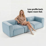Philo Performance Velvet Low Profile Modular Sectional Sofa (4-Seater+2 Ottomans)
