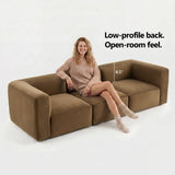 Philo Performance Velvet Low Profile Modular Sectional Sofa (3-Seater+Ottoman)