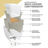 ANZZI Chand Series 55" - 67" Flat Bottom Freestanding Soaker Tub with Ergonomic Design, Rhino Alloy Certified Acrylic, and Center Drain