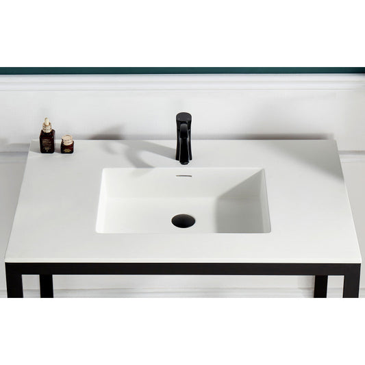 Orchard 36 in. Console Sink Counter Top in Glossy White