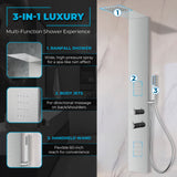 Collines Series 55 in. 2-Jetted Shower Tower with Heavy Rain Shower and Jets and Spray Wand