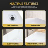 Molly Series 23 in. Rectangular Ceramic Vessel Sink Basin in Glossy White with Curved Edge for Countertop Bathroom Vanity