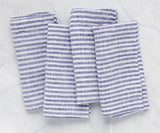 Blue Pinstripe Linen Napkins