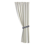 St. Clair White & Navy Striped Curtain (PAIR)