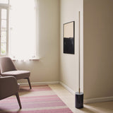Prism Brassed Gold LED Floor Lamp with On/Off Switch Faux Marble Base