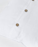 Deco pillow cover with buttons in White