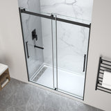 Stellar Series 76 in. x 57-60 in. Frameless Sliding Glass Shower Door with Shower Base Stellar Series - Multiple Finishes