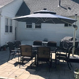PURPLE LEAF Round Cantilever Umbrella with Base, Outdoor Umbrellas with Lights