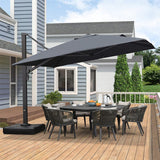 PURPLE LEAF Outdoor Sun Heavy Duty Large Cantilever Umbrella with Base