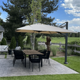 PURPLE LEAF Outdoor Sun Heavy Duty Large Cantilever Umbrella with Base