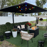 PURPLE LEAF Outdoor Sun Heavy Duty Large Cantilever Umbrella with Base