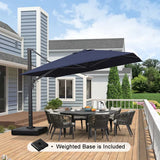 PURPLE LEAF Outdoor Sun Heavy Duty Large Cantilever Umbrella with Base