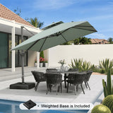 PURPLE LEAF UV50+ Fade Resistant Cantilever Umbrella, Patio Umbrellas with Base