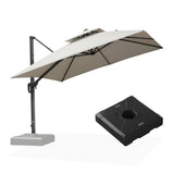 PURPLE LEAF UV50+ Fade Resistant Cantilever Umbrella, Patio Umbrellas with Base
