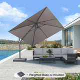 PURPLE LEAF UV Resistant Patio Umbrella with Base, Left-Right Tilt & 360° Swivel