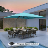 PURPLE LEAF Outdoor Sun Heavy Duty Large Cantilever Umbrella with Base