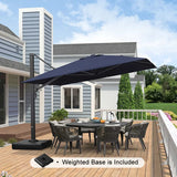 PURPLE LEAF Outdoor Sun Heavy Duty Large Cantilever Umbrella with Base