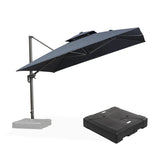 PURPLE LEAF UV50+ Fade Resistant Cantilever Umbrella, Patio Umbrellas with Base