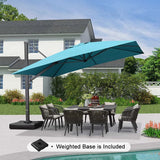 PURPLE LEAF Outdoor Sun Heavy Duty Large Cantilever Umbrella with Base