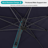 PURPLE LEAF Heavy Duty Cantilever Patio Umbrella Extra Large Outdoor Umbrella for Yard, Garden, Pool