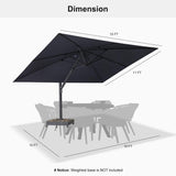 PURPLE LEAF Heavy Duty Cantilever Patio Umbrella Extra Large Outdoor Umbrella for Yard, Garden, Pool