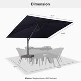 PURPLE LEAF Heavy Duty Cantilever Patio Umbrella Extra Large Outdoor Umbrella for Yard, Garden, Pool