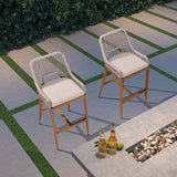 PURPLE LEAF Outdoor Bar Stools Wicker Rattan Bar Stools with Back Aluminum Outside Garden Patio Bar Chairs