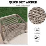 PURPLE LEAF Outdoor Bar Stools Wicker Rattan Bar Stools with Back Aluminum Outside Garden Patio Bar Chairs