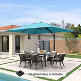 PURPLE LEAF Outdoor Sun Heavy Duty Large Cantilever Umbrella with Base