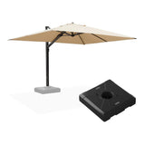 PURPLE LEAF Outdoor Sun Heavy Duty Large Cantilever Umbrella with Base