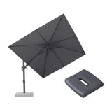 PURPLE LEAF UV Resistant Patio Umbrella with Base, Left-Right Tilt & 360° Swivel