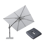 PURPLE LEAF UV Resistant Patio Umbrella with Base, Left-Right Tilt & 360° Swivel