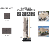 PURPLE LEAF Cantilever Umbrella Cover with Zipper Out Door Umbrella Patio Umbrella Cover