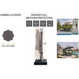 PURPLE LEAF Cantilever Umbrella Cover with Zipper Out Door Umbrella Patio Umbrella Cover