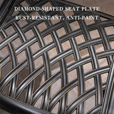PURPLE LEAF Cast Aluminum Patio Dining Armchairs and Round Table | Rhombus and Square Lattice Designs