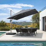 PURPLE LEAF Hailar Deluxe Aluminum Patio Umbrella with Base, Square and Rectangular Umbrella