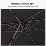 PURPLE LEAF Hailar Deluxe Aluminum Patio Umbrella with Base, Square and Rectangular Umbrella