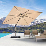 PURPLE LEAF Hailar Deluxe Aluminum Patio Umbrella with Base, Square and Rectangular Umbrella