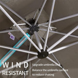 PURPLE LEAF Double Top 11 ft Round Outdoor Patio Umbrella with High Quality Sunbrella Fabric