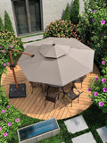 PURPLE LEAF Double Top 11 ft Round Outdoor Patio Umbrella with High Quality Sunbrella Fabric