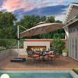PURPLE LEAF Double Top 11 ft Round Outdoor Patio Umbrella with High Quality Sunbrella Fabric